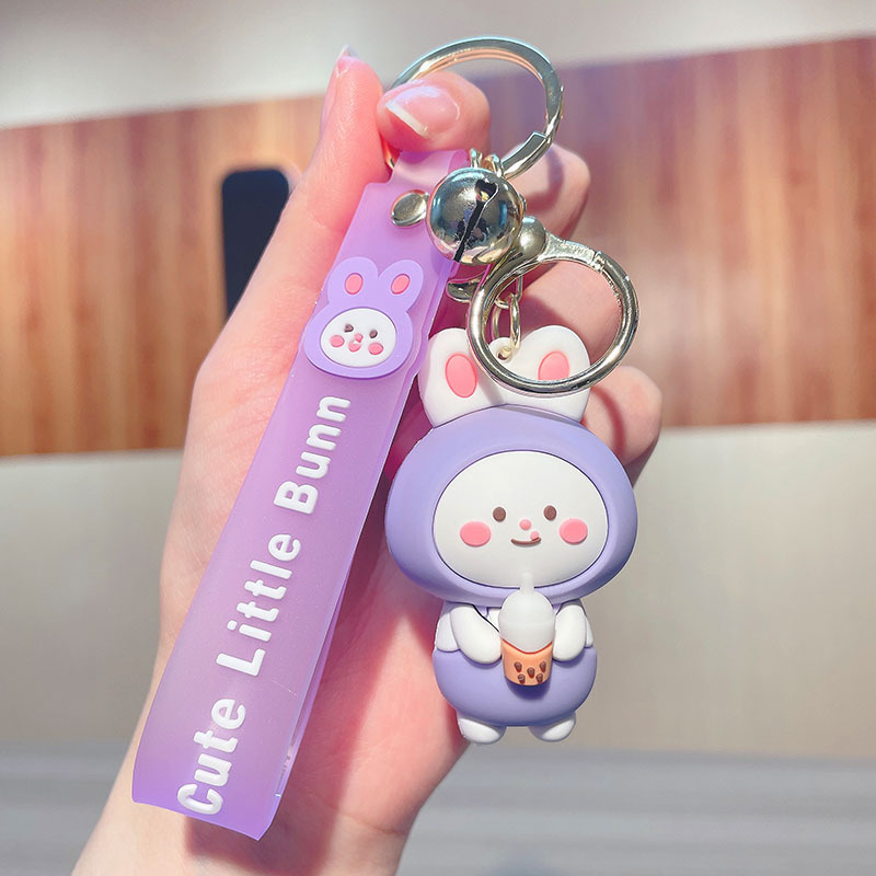 Cute Rabbit Year New Donut Camera Bunny Series Keychain Cartoon PVC Doll Bag Package Pendant Wholesale