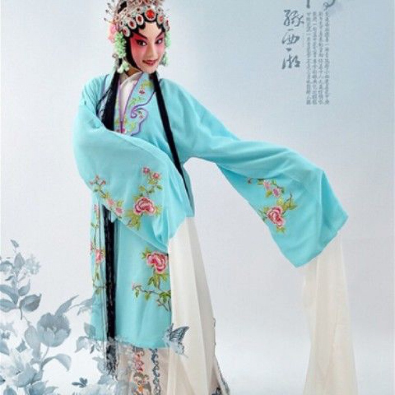 古装戏剧京剧戏服装戏曲青衣花旦小姐衣服女对披练功水袖舞女披