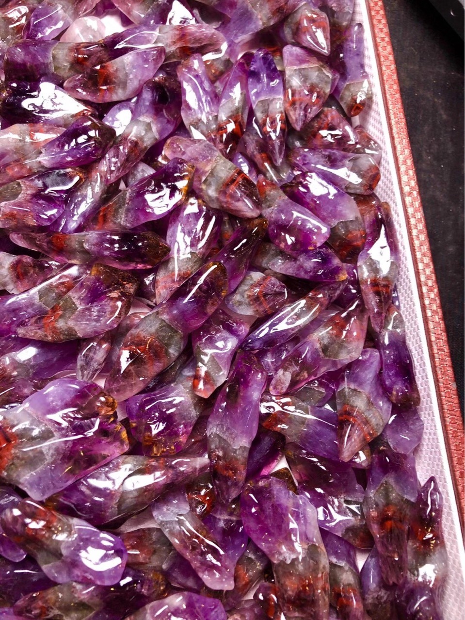 天然极光auralite23骨干水晶原矿原石摆件吊坠包含23种矿物质