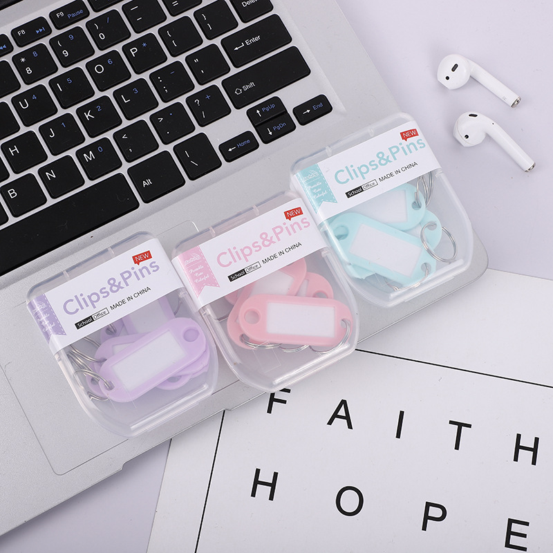 INS Style Macaron Color Boxed Clip Creative Set Boat Needle Wholesale Plastic Office Binding Paper Clip