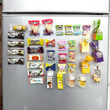 创意食玩立体M豆金沙巧克力乖乖泡芙糖果小熊饼干磁铁贴冰箱贴