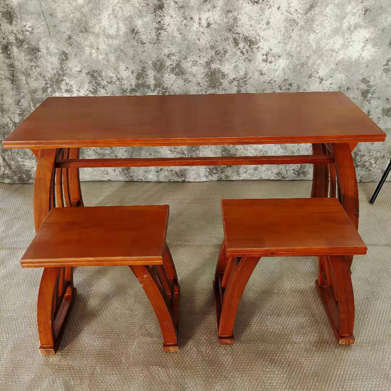 【马鞍桌】新中式仿古儿童书法书画实木桌椅国学培训教学课桌椅