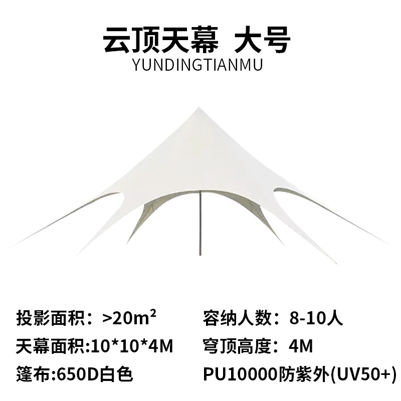 Outdoor Cloud Roof Canopy Tent Large Camping Camping Thickened Sun Protection Rain Proof Outdoor Canopy Double Peak Canopy L