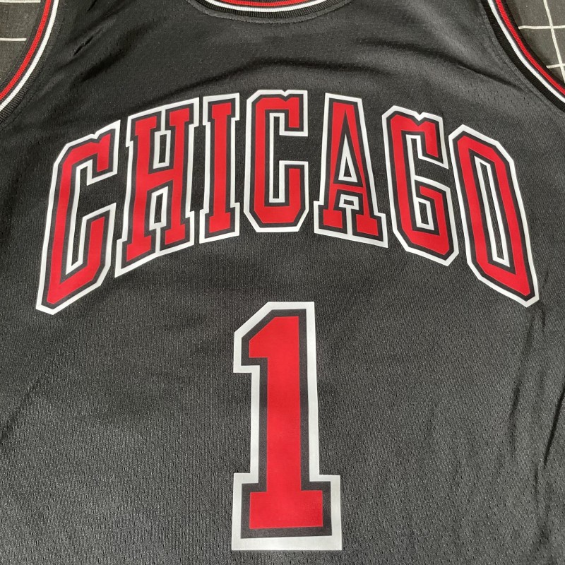 公牛队1号罗斯球衣 23号乔丹红色 白色8号拉文城市版黑色热压sw