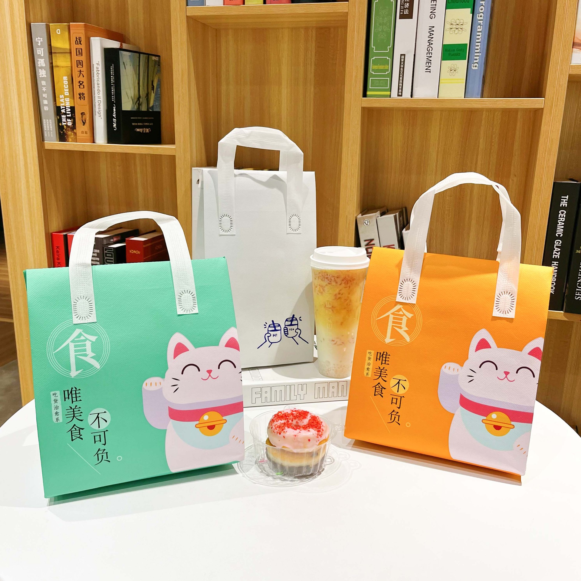手提无纺布铝膜外卖保温袋超大号奶茶烘焙烧烤覆膜外卖打包袋批发