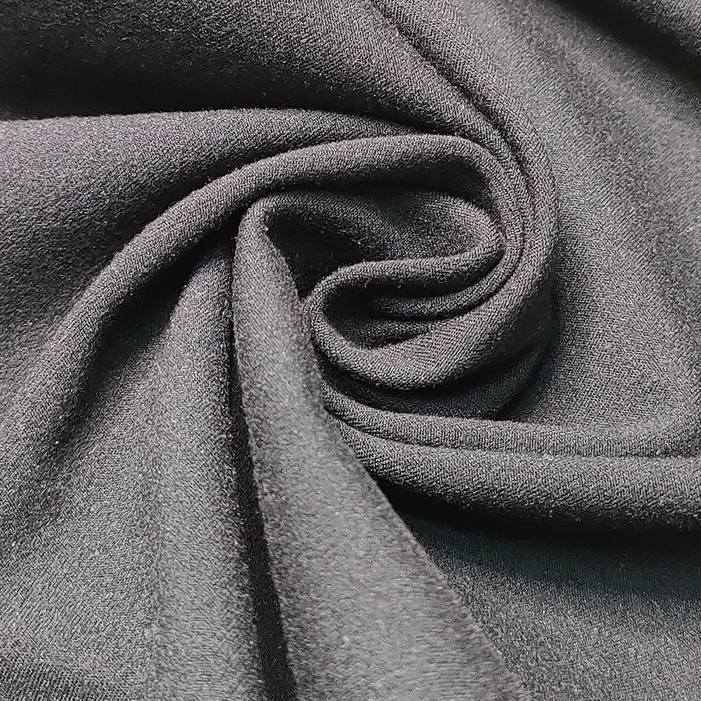 双面磨毛高弹涤纶双面布 运动瑜伽服面料 柔软舒适针织面料