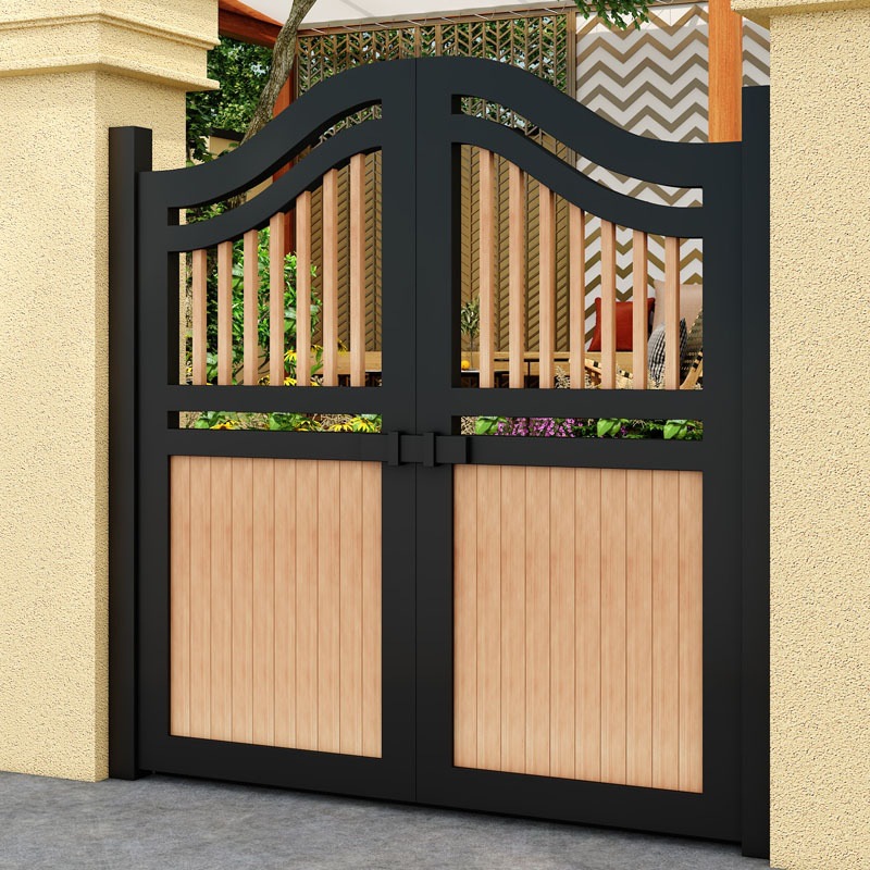 别墅庭院门铁艺户外乡村院子门不锈钢小区花园入户双开大门