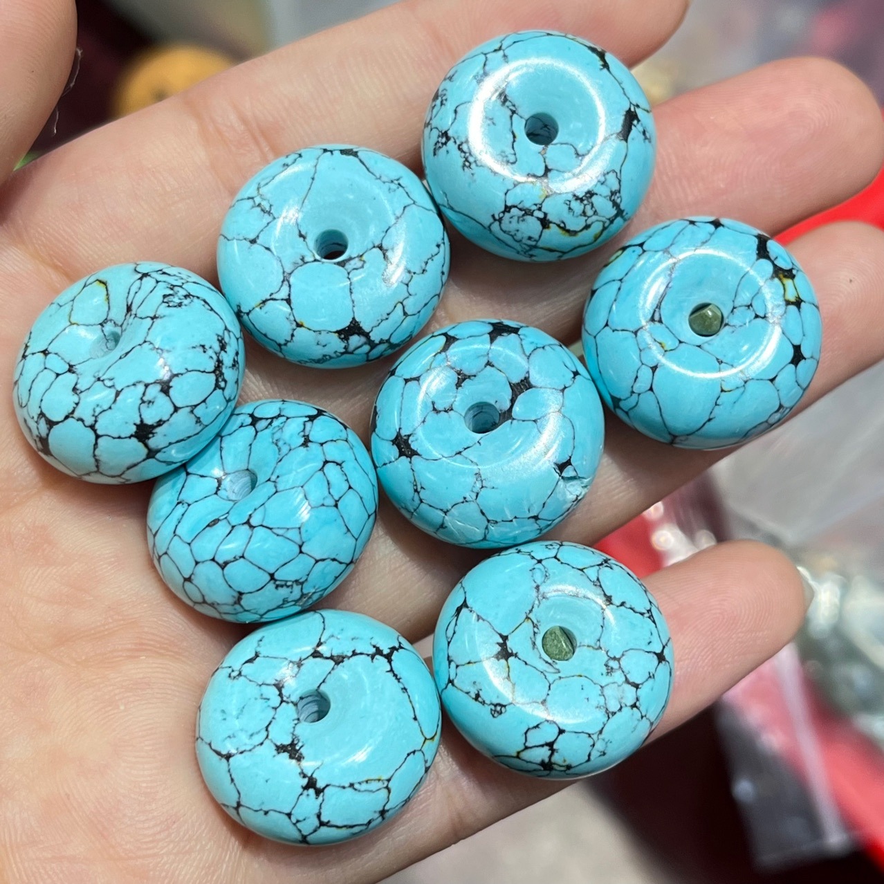 乌兰花仿绿松石网花圆珠散珠弟子珠隔珠手串手链diy配件厂家直批