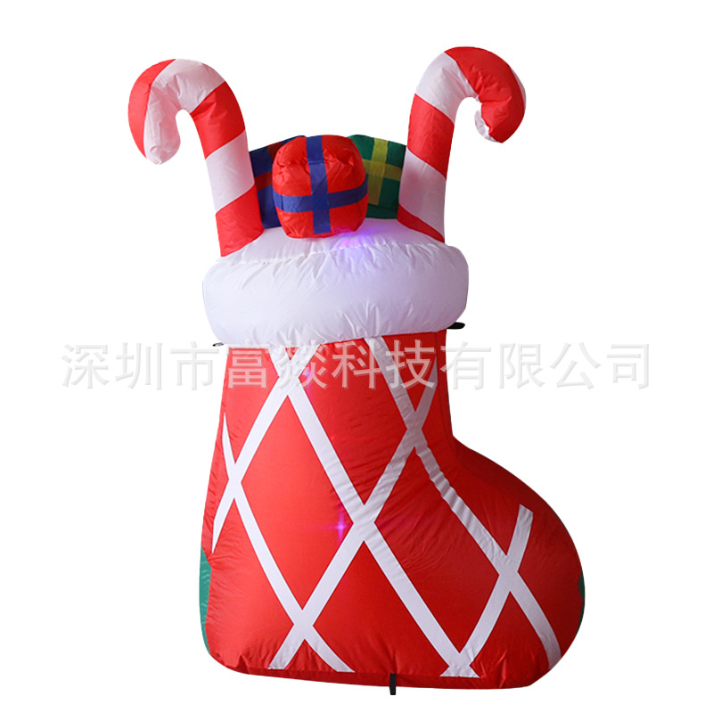 Amazon Is Dedicated to 4ft New Inflatable Christmas Gift Socks Inflatable Inflatable Socks Snowman Decorative Gas