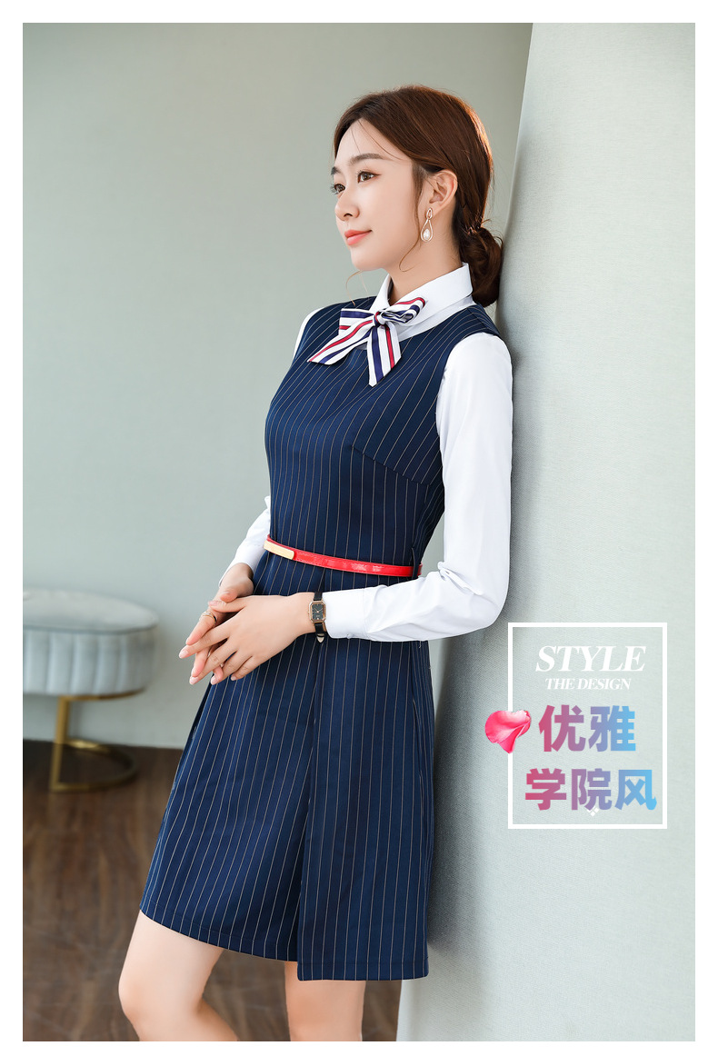 现货2021夏幼师大学生空姐校服空姐工作服学院风两件职业连衣裙