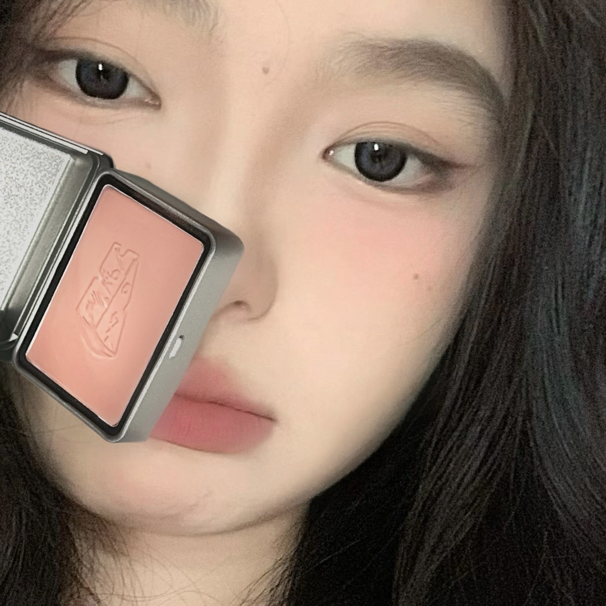 Black Nana Peninsula Iron Box Monochrome Blush Gray Pink Matte White Makeup Girl Fake Plain All-Match