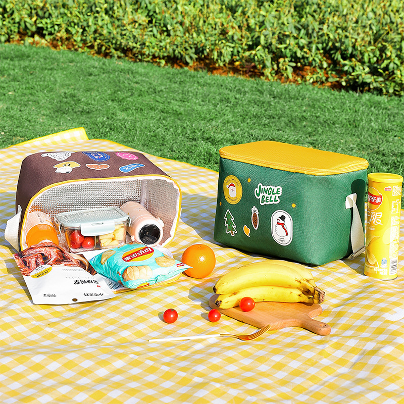 outdoor picnic bag thickened aluminum film portable lunch bag camping picnic bag insulation bag storage meal bag