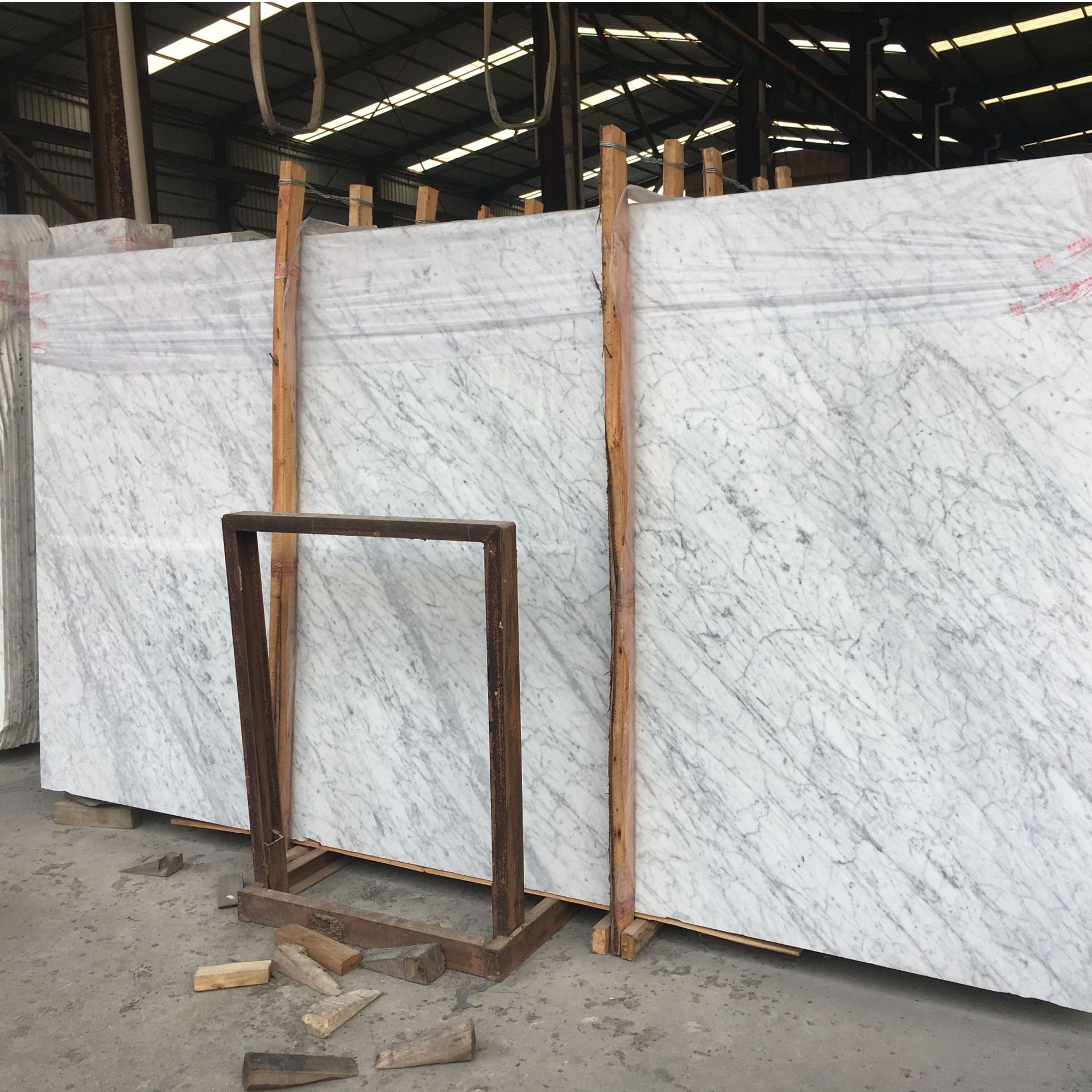 福建水头工厂供应卡拉拉白 细花白 中花白大理石荒料 大板