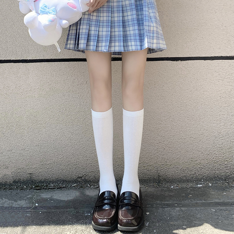白袜子女春夏秋季过膝袜jk制服日系长筒袜及膝袜半腿袜小腿袜