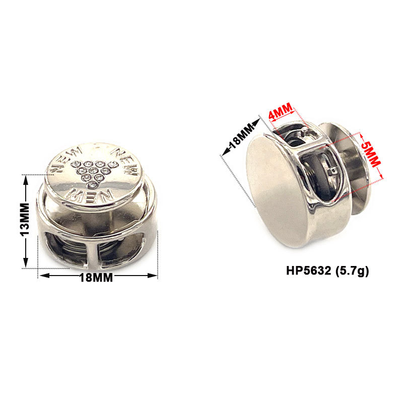 合金绳扣按压扣镶钻绳带两孔金 属弹簧扣圆环钱包女士女2025止绳