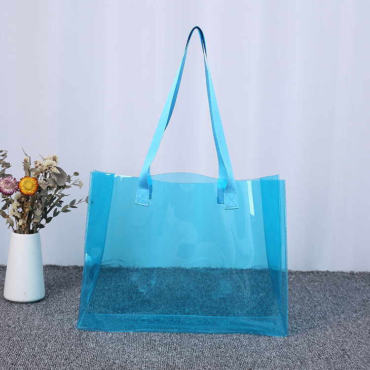 透明幻彩镭射pvc购物手提袋定做pvc彩色化妆袋塑料手提包装袋定制