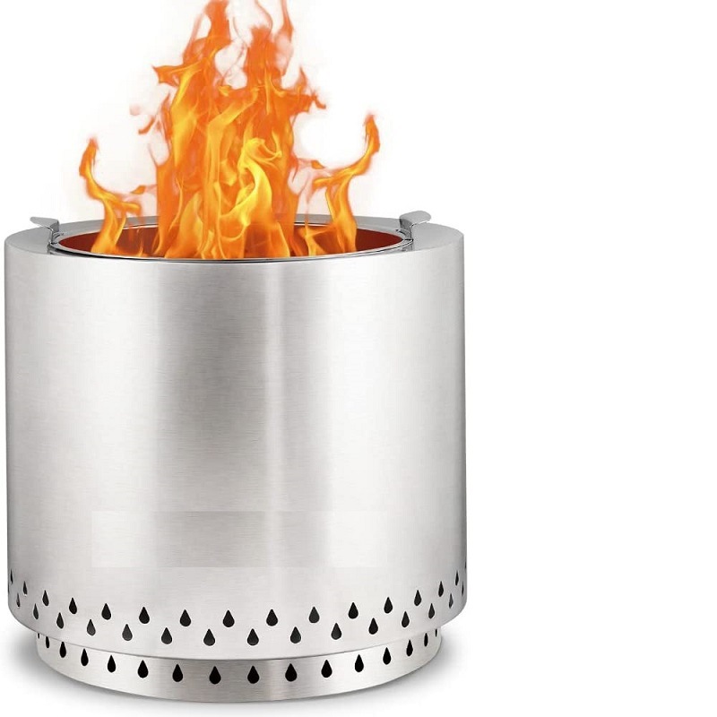 无烟炉欧美新款柴火炉户外大号不锈钢烤网野营烧烤炉全套无烟炉