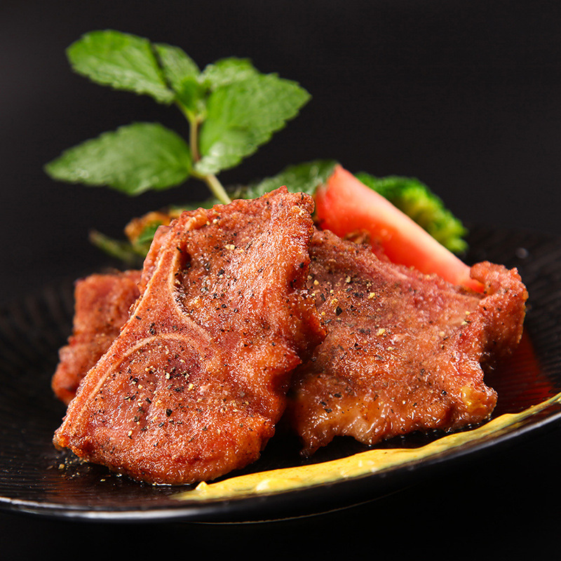 胜缘黑椒猪排猪肉腌制品t骨猪扒黑椒味猪扒酒店食材400g