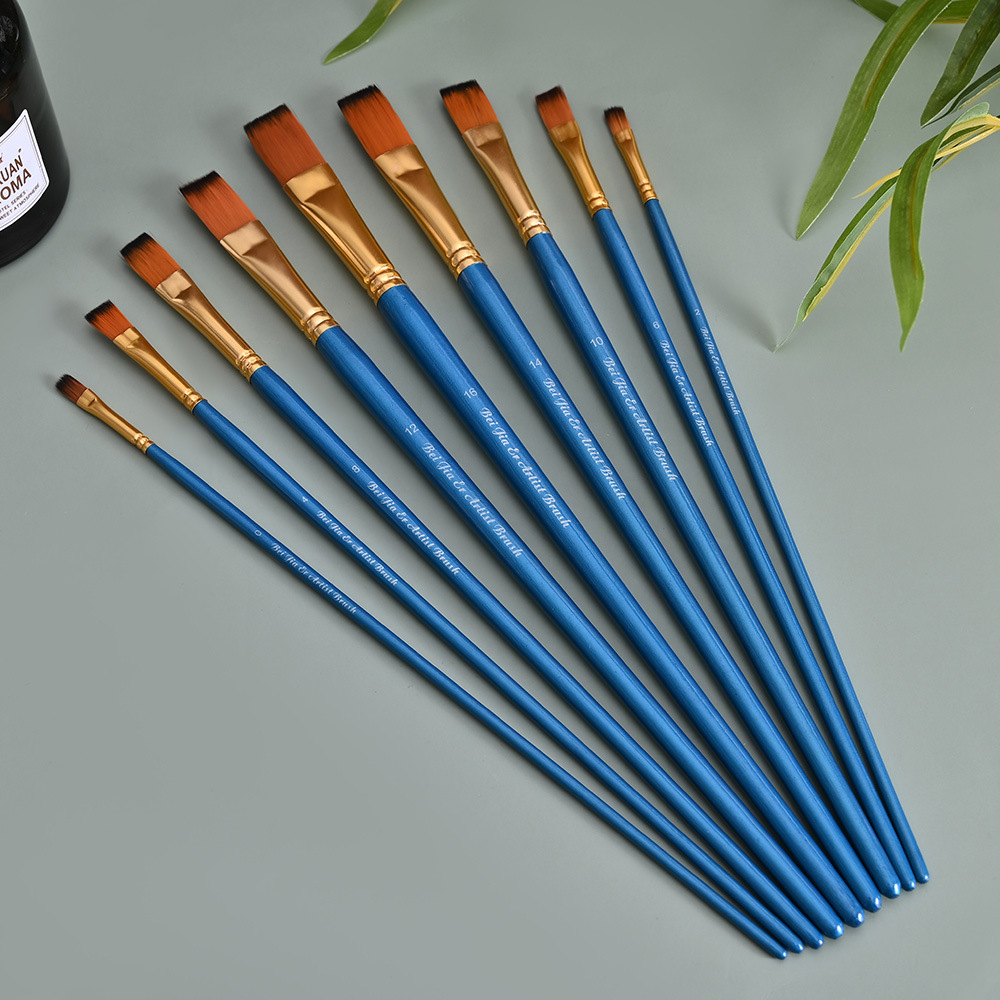 亚马逊新款尼龙毛水粉笔美术艺术绘画画笔刷儿童涂鸦画笔现货批发