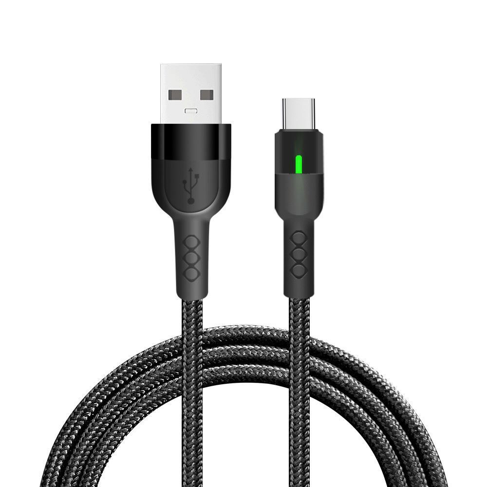Cross-Border Smart Full Power-off Braided Data Cable for Apple Fast Charge Android Type-c Mobile Phone Charging Cable 3a