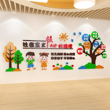 1S7E幼儿园社会主义核心价值观墙贴环创主题文化墙纸教室布置墙面