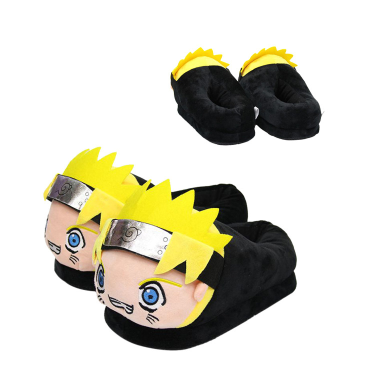 动漫火影忍者毛绒拖鞋漩涡鸣人情侣冬季室内棉拖卡通保暖鞋男生