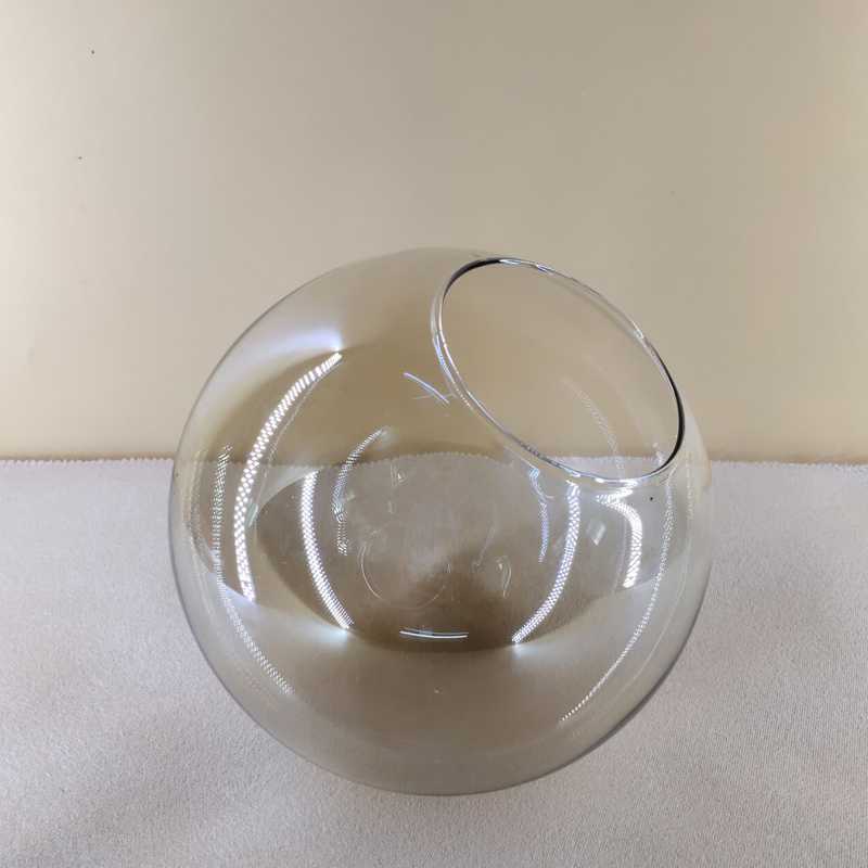 厂家直发简约分子魔豆玻璃灯罩配件凹点上下口吹制灯罩透明烟灰干