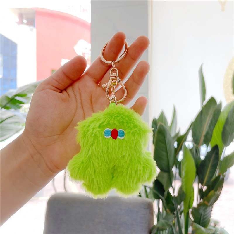 Internet Hot Cute Ins Pink Stupid Plush Doll Bag Bag Charm Accessories Doll Pendant Keychain Wholesale