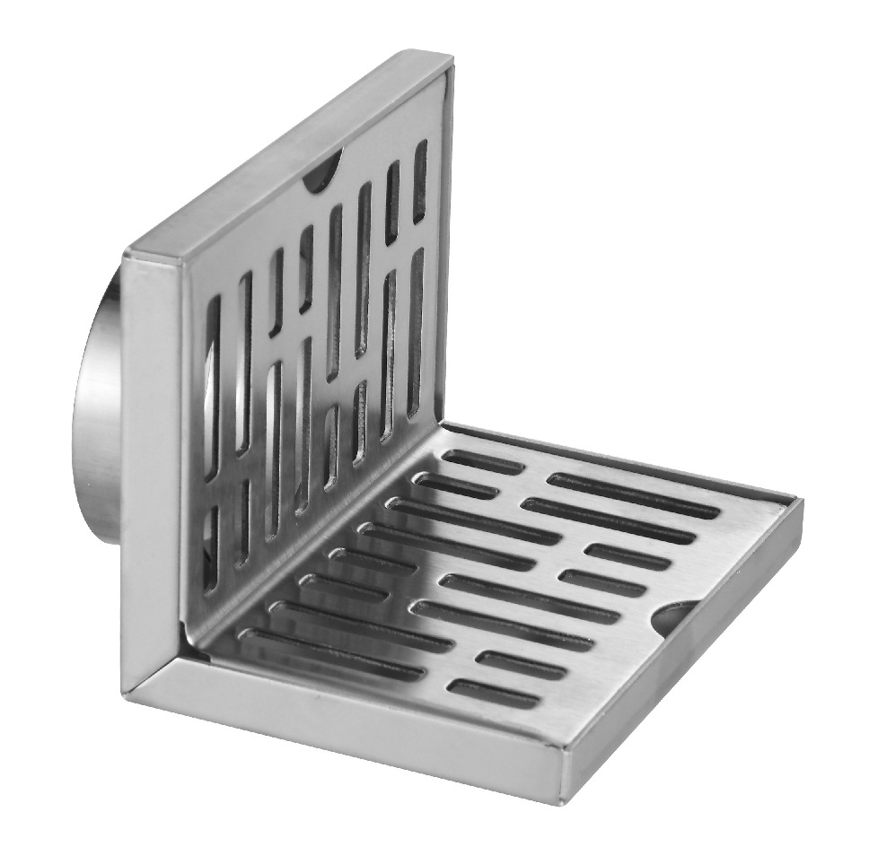 英于东304不锈钢墙排地漏 酒店浴室侧排墙角地漏 dn50工程l型地漏