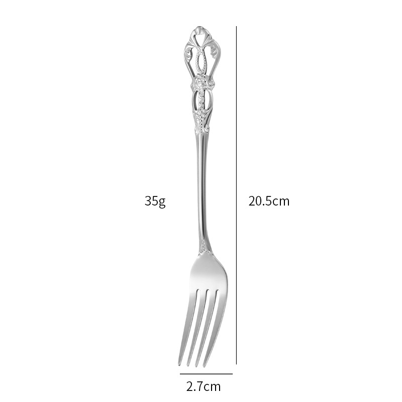 Royal Court 430 Stainless Steel Knife, Fork and Spoon Seven-Piece Cross-Border Relief Retro Western Tableware Set European Steak Knife and Fork