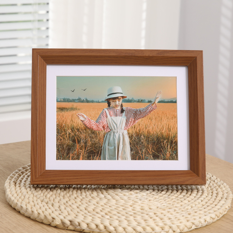 Nordic Simple Wooden Photo Frame Wall-Mounted Wholesale 7-Inch 8-Inch 10-Inch Picture Frame A4 Home Decoration Photo Photo Frame Table