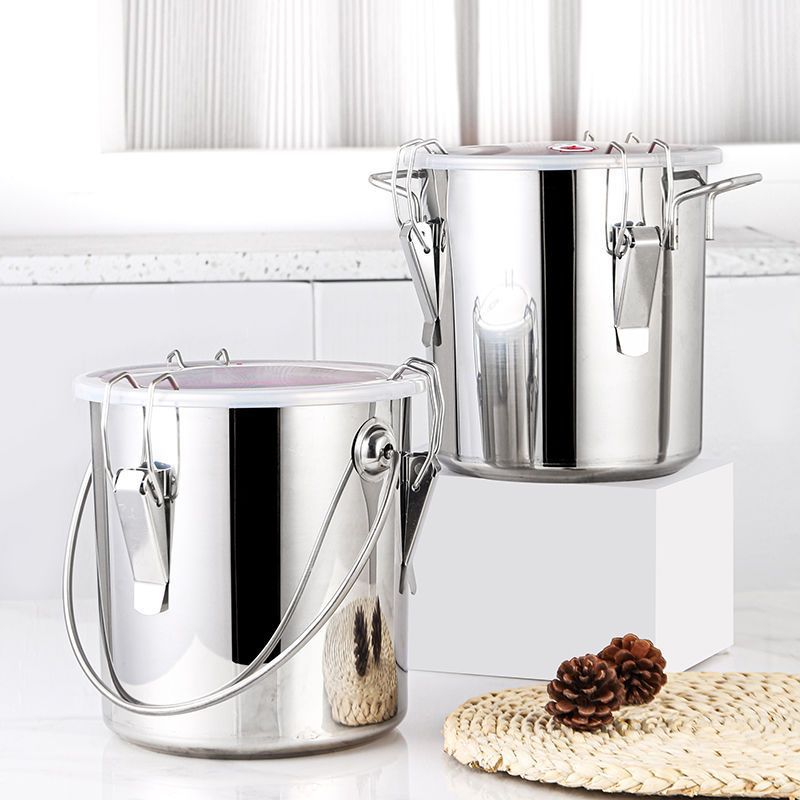 不锈钢桶圆桶带盖大汤锅商用加厚家用水桶油桶卤锅不锈钢汤桶