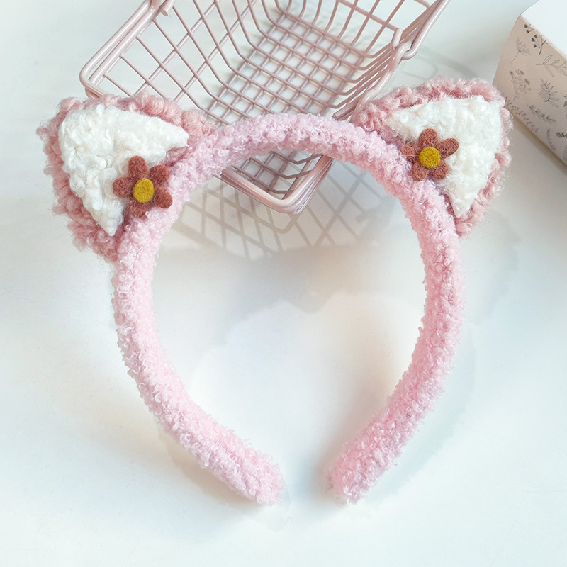 甜美可爱蝴蝶结发箍卡通猫耳朵少女心头饰秋冬洗脸百搭头扣头箍