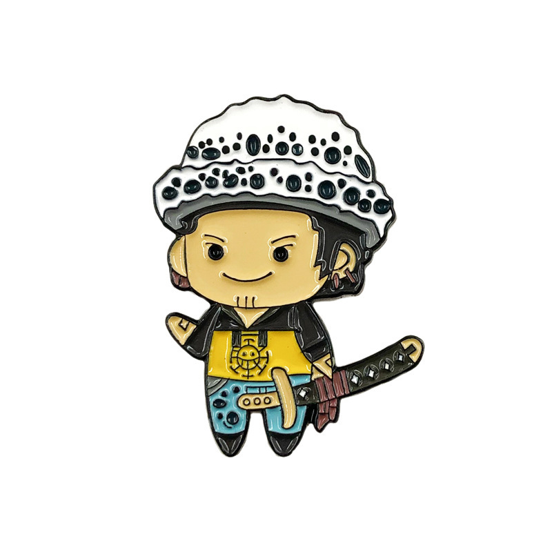 海贼q版四王路飞艾斯乔巴索隆金属胸针 女帝草帽海贼团装饰徽章