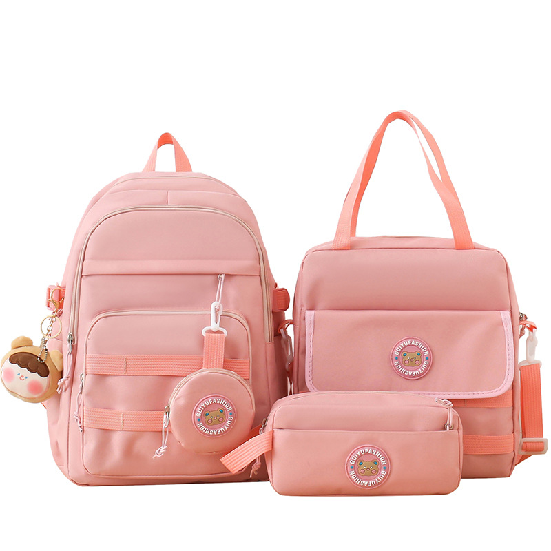 Summer New School Season 3-4 Grade Primary School Student Schoolbag Korean Simple Large Capacity Backpack Canvas Casual Bag