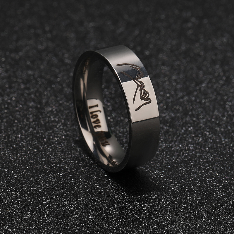 Titanium Steel Ring Ornament Couple Couple Rings a Pair of Stainless Steel Ins Style Special-Interest Design Non-Fading Stainless Steel Jewelry