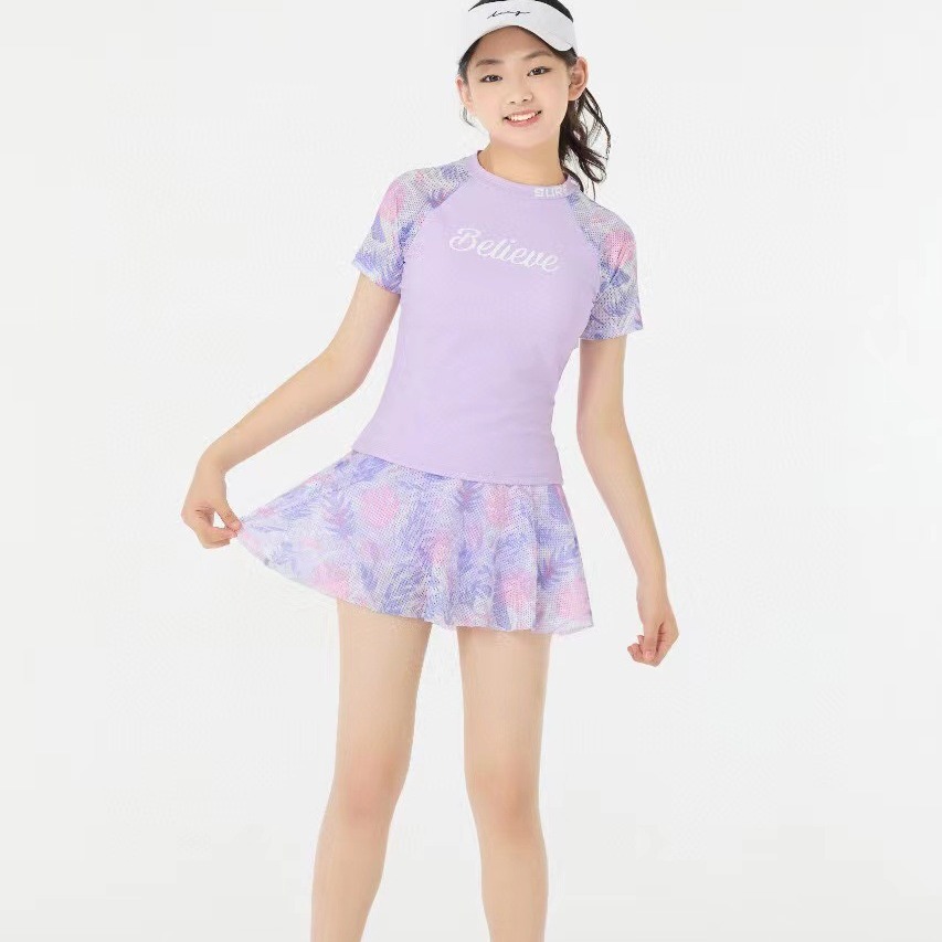5530阳光少女新款儿童纯色夏季连体泳装-阿里巴巴