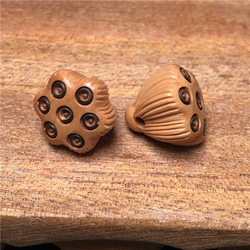 各种木质小莲蓬黄杨木莲蓬黑檀木莲蓬桃木紫檀木diy菩