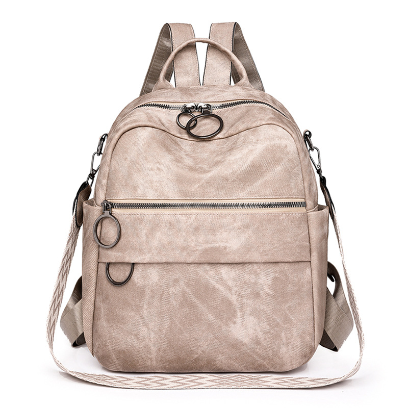 New Casual Solid Color Women's Backpack Simple Commute Travel Backpack