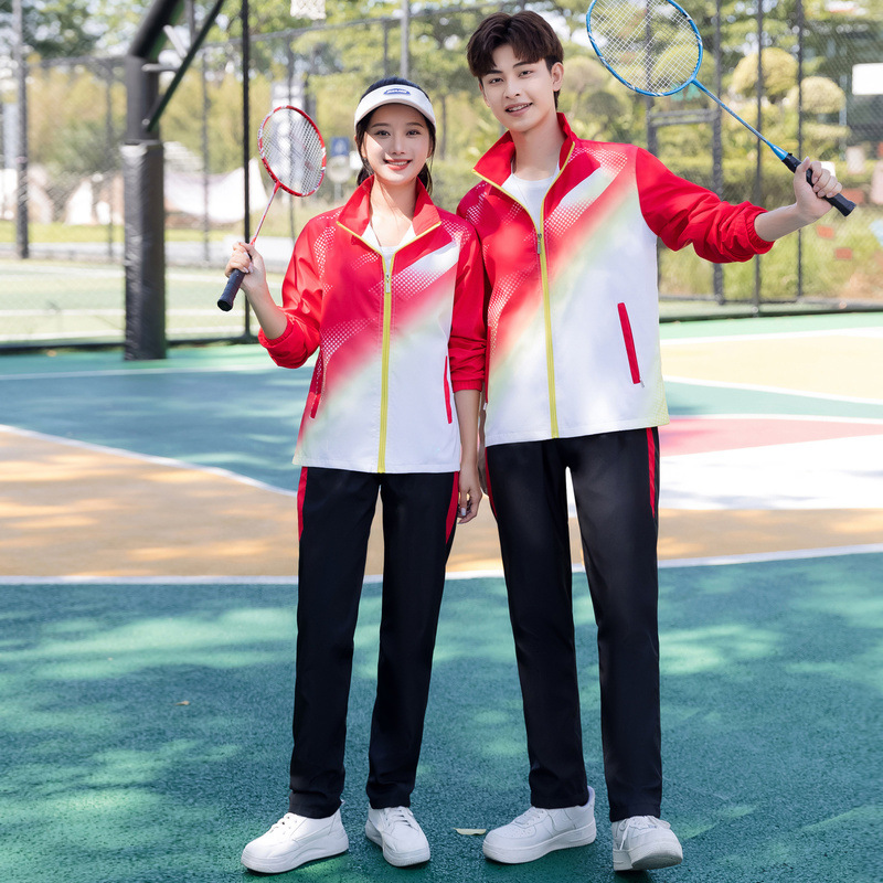 春秋季校服套装蓝白高中班服中学生男女长袖运动套装团体服表演服