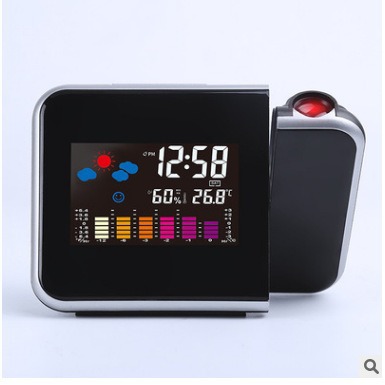 8190 Projection Clock Led Color Screen Weather Forecast Clock Lazy Electronic Clock Perpetual Calendar Weather Station Projection