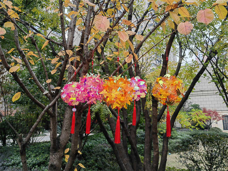 New Arrival Color Film Ball Hanging Decoration Windmill Outdoor Activity Decoration Park Colorful Festive Color Film Ball