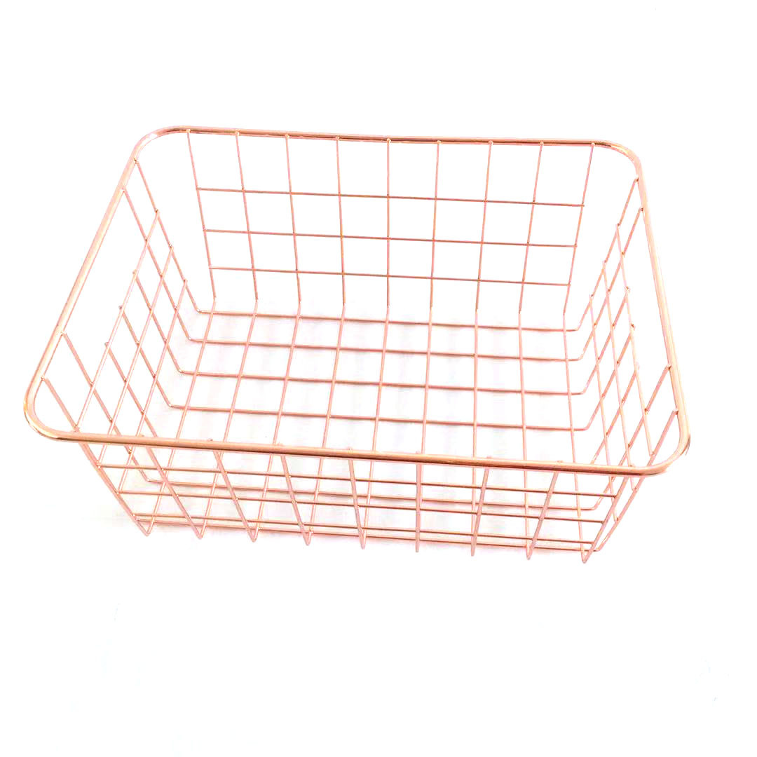 Nordic Instagram Style Iron Art Fruit Storage Basket Kitchen Large Storage Basket Student Dormitory Storage Box Storage Basket