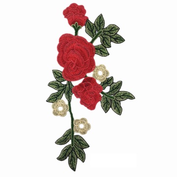 复古水溶刺绣玫瑰花镂空刺绣贴花民族服饰旗袍绣花花朵批发
