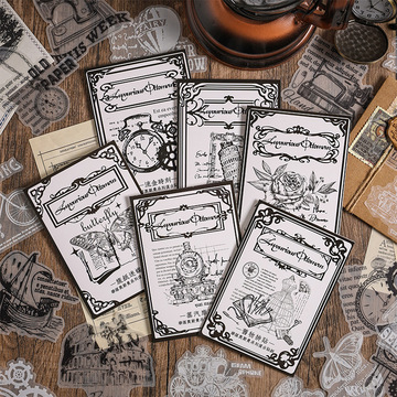 悦诗跨境专供华落奥斯曼硫酸纸手帐贴纸包 创意复古diy手账素材纸