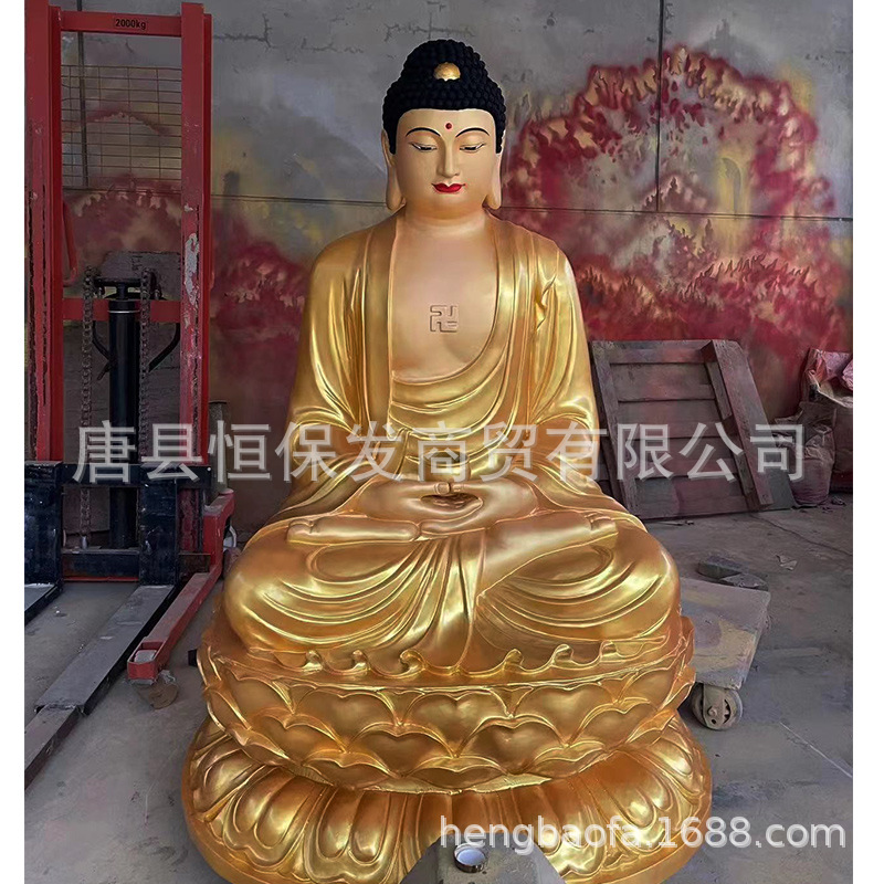 5米2米三宝佛铜像贴金彩绘恒保发铜雕厂-阿里巴巴