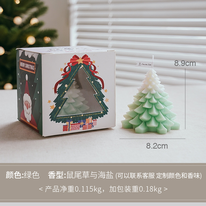 Christmas Tree Aromatherapy Candle Wholesale Creative Birthday Gift Hand Gift Finished Fragrance Christmas Candle Aromatherapy Gift Box