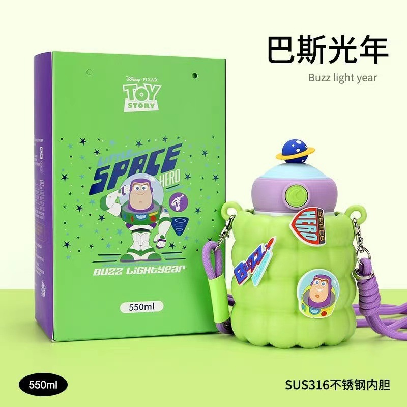 DSN Series Strawberry Bear Mickey Buzz Lightyear Three-Eyed Alien Genuine Series Portable Children Cartoon Thermal Mug