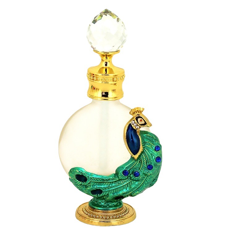 现货批发12ml中东香水瓶孔雀款迪拜款香精瓶空瓶可出越南香精瓶