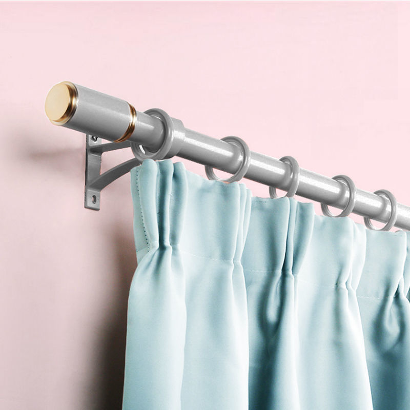 罗马杆窗帘杆新款小清新加厚单双杆打孔窗帘杆子顶侧装客厅配件全